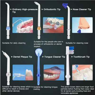 Household Battery Operated Water Picks , IPX7 cordless dental flosser