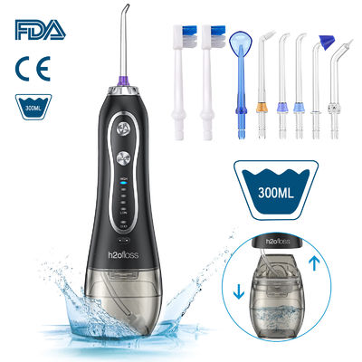 H2Ofloss 300ml Portable Oral Irrigator Flosser IPX7 With 6 Jet Tips