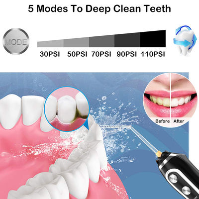 5 Modes Custom Mode Dental Water Flosser IPX7 Waterproof For Travelling