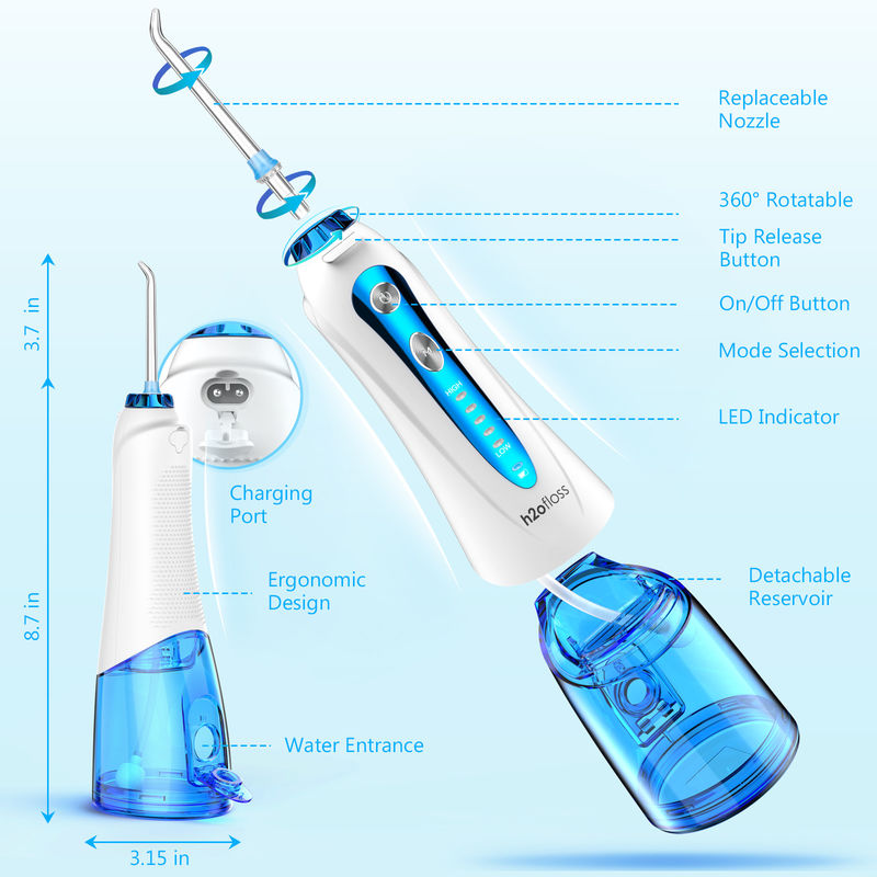 Usb Charged Portable H2Ofloss Water Flosser Rechargeable ABS PC