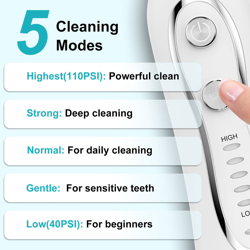 2500mAh 5modes 300ML water flosser Whitening teeth water dental Cordless Water Flosser Teeth Cleaner With 5 modes