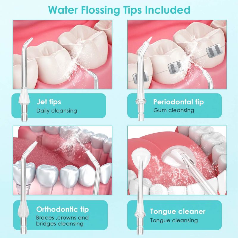 H2ofloss Water Jet Flosser , Dental Spa Oral Irrigator 1200-1400 Pulses/Min