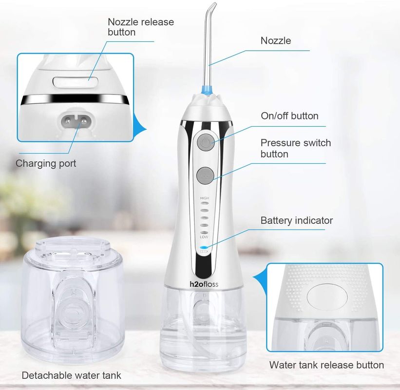 Ipx7 Waterproof Cordless Oral Irrigator Household With Multiple Nozzle