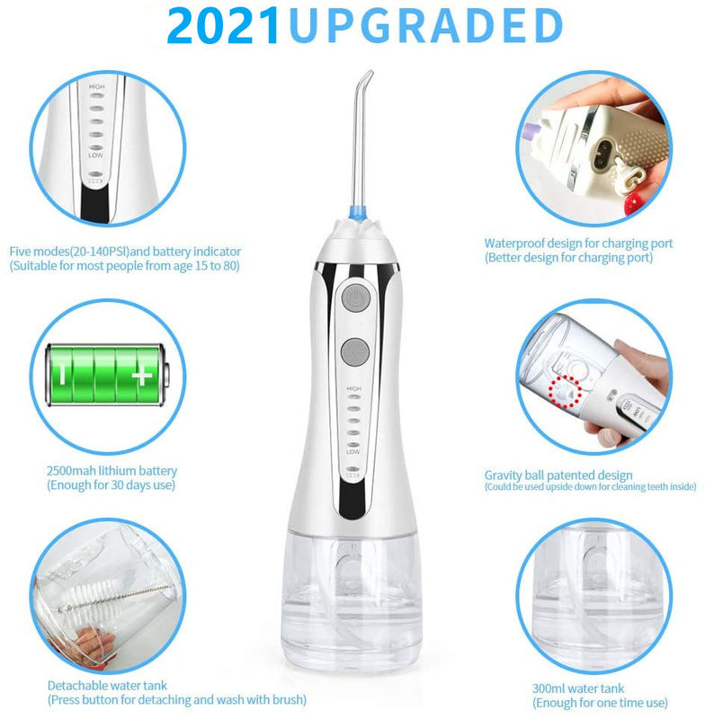 Ipx7 Waterproof Cordless Oral Irrigator Household With Multiple Nozzle