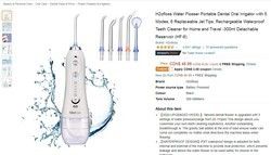 FCC Cordless Water Flosser Oral Irrigator , Portable Dental Water Flosser