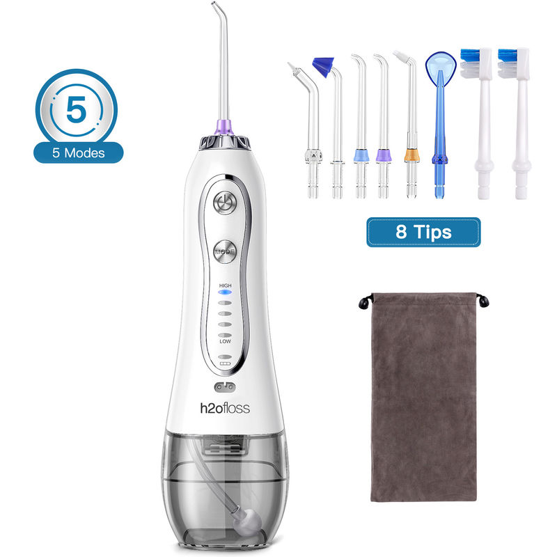 H2Ofloss Cordless IPX7 Waterproof Electric Water Flosser For Tooth Care