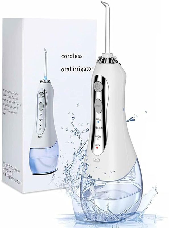 IPX7 Waterproof Interdental Tooth Cleaner , Cordless Rechargeable Jet Washer